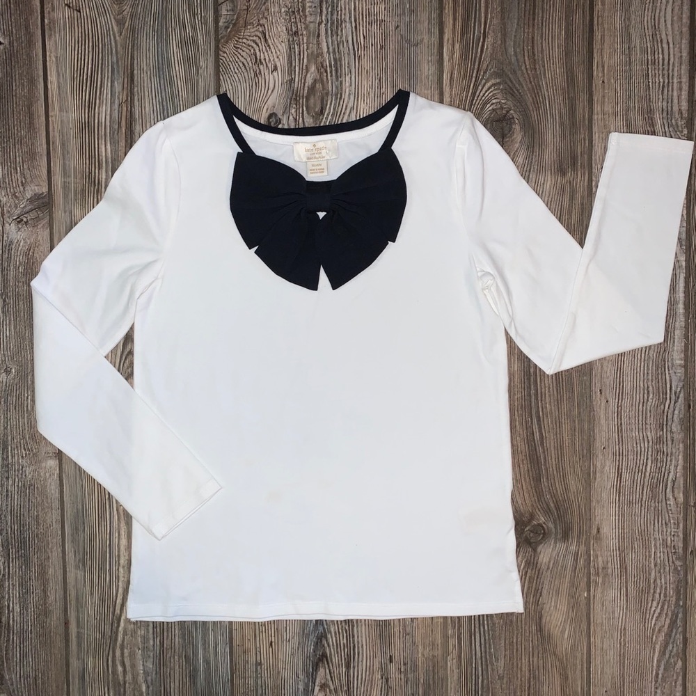 Kate Spade Bow White Long Sleeve